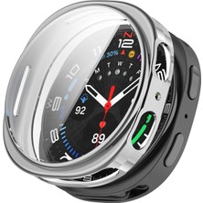 Microsonic Samsung Galaxy Watch 8 40MM Kılıf Ekranı Tam Kaplayan 360 Full Round Soft Silicone Gümüş