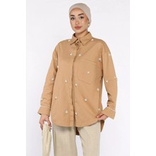 Taş Detaylı Gabardin Gömlek Tunik P-00017963