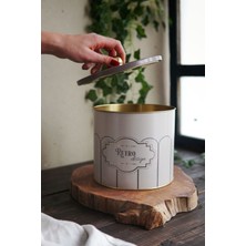 Evle ER146-U6 Retro Desenli Yuvarlak Metal Saklama Kabı 17.5 cm