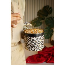 Evle ER142-V4 Leo Desenli Yuvarlak Metal Saklama Kabı 14 cm