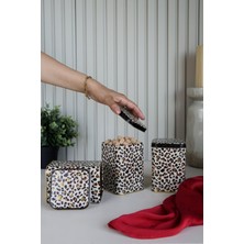 Evle ERB25V4 Kare Metal Saklama Kabı 87X87X125, 3 Lü Set, Leo