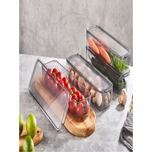 Vip Ahmet Mina Organizer Plastik Raf, Şeffaf Füme Kapaklı 4 x 750 ml