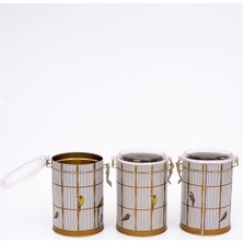 Evle ERB18T7 Silindir Saklama Kabı Kilitli Ø105 3 Lü Set, Bird Cage