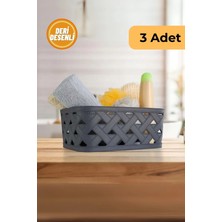 Evle Deri Desenli Sepet, 3'lü Set