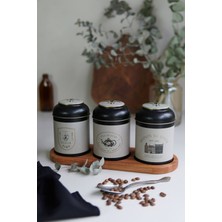 Silindir Saklama Kabı Ahşap Stantlı Ø90 3 Lü Set, Azura ERB55V3