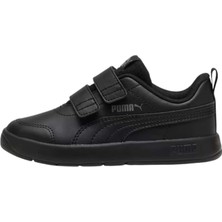 Puma Courtflex V3 V Ps Unisex Çocuk Siyah Günlük Ayakkabı Silikon Malzeme ile Konforlu Tasarım