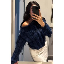 Yaka Detaylı Sakallı Triko Kazak P-00017982