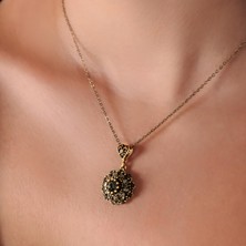 Atelier LEO Handmade Jewellery SULTAN TACI ANTRASİT BAKIR EL YAPIMI KRİSTAL TAŞLI KARARMA YAPMAZ KADIN KOLYE KUTULU