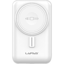 Lapas LP-PW004 Akıllı Saat Kablosuz Şarj Özellikli Wireless Powerbank 10000MAH 15W Beyaz