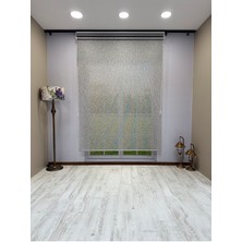 Çift Mekanizmalı Gri Çizgili Desenli Tül ve Gri Stor Perde - Ithal Mat Polyester