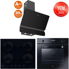 Hoover & Ferre  Ankastre Set (Hoover HOT3051BI +  HVW6MBB + Ferre D080-SA 600 M3 Slintart)