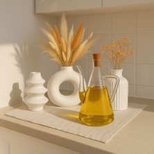 Borosilikat Cam Akasya Kapaklı Glazzy Yağlık 1 Adet 750 ml