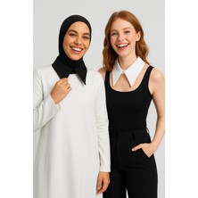 Mırach 2'li Paket Tek Sade Yaka - Siyah ve Beyaz