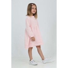 Toontoy Kız Çocuk Yaka Fırfırlı Elbise