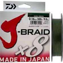 Daiwa J-Braid 8x Dark Green 300 mt 0.16 mm Ip Misina