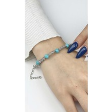 Ne10 Takı Bileklik, Kararmayan Çelik, Topçuk Detaylı, Gümüş Renk, Model360