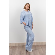 Modal Kumaş Çıtçıtlı Ceket Beli Lastikli Pantolon Takım 1208