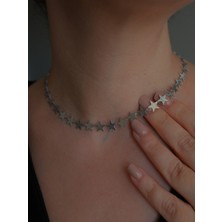 Saaden Yıldız Pullu Çelik Kolye