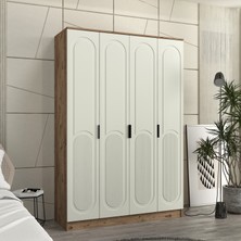 Derin 4 Kapaklı Bazalı Gardırop Tamamı Mdf
