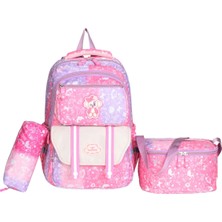 Relaxion 3'lü Set Çocuk Ilkokul Çantası Kalemlikli Beslenme Çantalı Sırt Çantası 1380