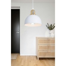 Haus Mini Yarım Küre Gold Kukalı Abs Beyaz Sarkıt Küçük Alanlara Uygun Mutfak Koridor Avize