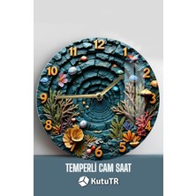 Her Baktığınızda Sizi Denizin Huzuruna Götürecek! 3D Görünümlü Temperli Cam Saat – 33 cm CSDW248