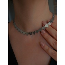 Saaden Kalp Pullu Çelik Kolye