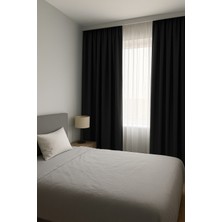 Koyu Gri - Düz Dökümlü Fon Perde - Pilesiz Düz Dikim - PL32