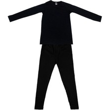 Unisex Çocuk Siyah Termal Alt Üst Takım D135-D136
