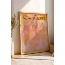 The New Yorker Çerçeveli Tablo August 18 1975 - Manhattan Şehir Silüeti Tablosu
