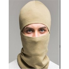 Haki Renk Soğuğa Karşı Korumalı Unisex Termal Kar Maskesi, Şapka