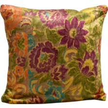 Yeni Kadife Dokuma Dekoratif Kilim Kırlent Yastık Kılıfı 6006