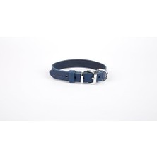 Deri El Yapımı Köpek Boyun Tasması 2X30-35 cm Mavi