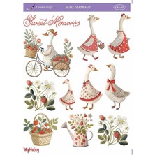 LNT468 Çoklu, Kaz, Ördek, Hayvan Desenli 25*35 cm Açık Zemin Sulu Transfer