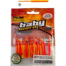 Fujin Baby Worm 5.2cm Floating Lrf Silikonu (18 Adet) Fluorecent Yelorange Yem