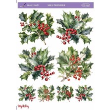 LNT2342 Yeniyıl Serisi, Kokina Desenli Açık Zemin Sulu Transfer 25*35 cm