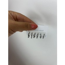 Stainless Steel Badelis Çoklu Çelik 3 Boy Halka Küpe Silver