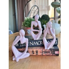 3’lü Takım  Dekoratif Soyut Insan Biblo-Dekor-Heykel-Kitaplık Süsü-Ofis ve Ev Dekorasyon