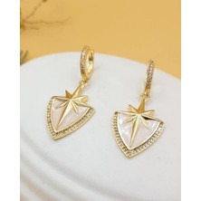 Pusula Yıldızı Altın Kaplama Küpe