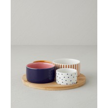 English Home Garden Delight 5 Parça Renkli Sunumluk 20 cm Stoneware Ebatları ile Parti Kutlamalarına Uygun