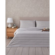 English Home Sleek Lines Kolay Ütülenir Çift Kişilik Çarşaflı Nevresim Takımı 200X220 cm Gri