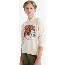 DeFacto Kapüşonlu Baskılı Sweatshirt Erkek Çocuk F2844A825AU