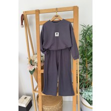 Miniğimin Cicileri Oysho Kalp Arma Detaylı Kız Çocuk 2 li takım - Antrasit