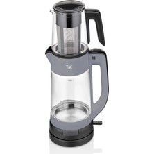 Taç Glassdem Cam Demlikli Çay Makinesi Gri TAÇ-7864