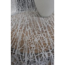 Caserta Home 1/2 Seyrek Pile Cam Kırığı Spor Desenli Örme Tül Perde 350 x 150 cm