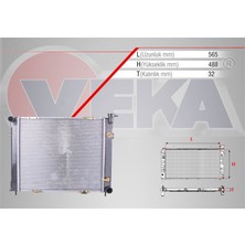 VEKA-16-1201B - Su Radyatoru Brazıng Jeep Cherokee 5.2ı A-T 1993-