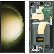 Samsung Uyumlu S918 S23 Ultra LCD Ekran Kasalı Orjinal Kvk Servis Ürünüdür 120hz - Green/yeşil