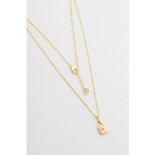 Vera 18 Ayar Sarı Altın Kaplama 45 cm Gümüş Kolye