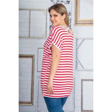 Kadın Kırmızı Sırt Detaylı Viskon Bluz 65N22833