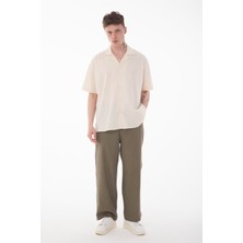 R-6045 Apaç Yaka Kısa Kol Krinkıl Gömlek